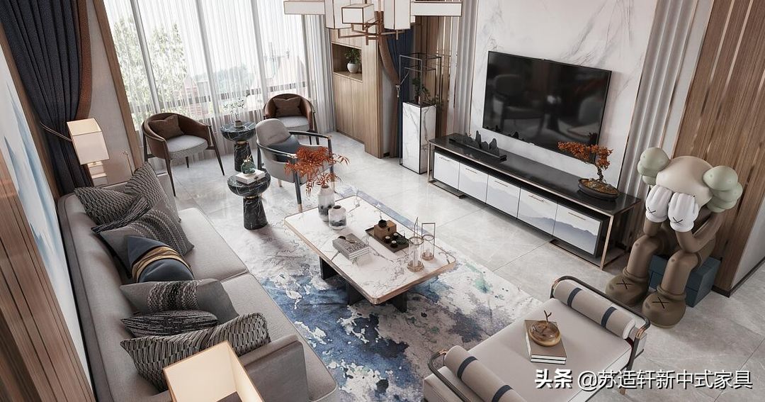 新中式风格家装 全屋家具定制效果图分享装修效果图片_5