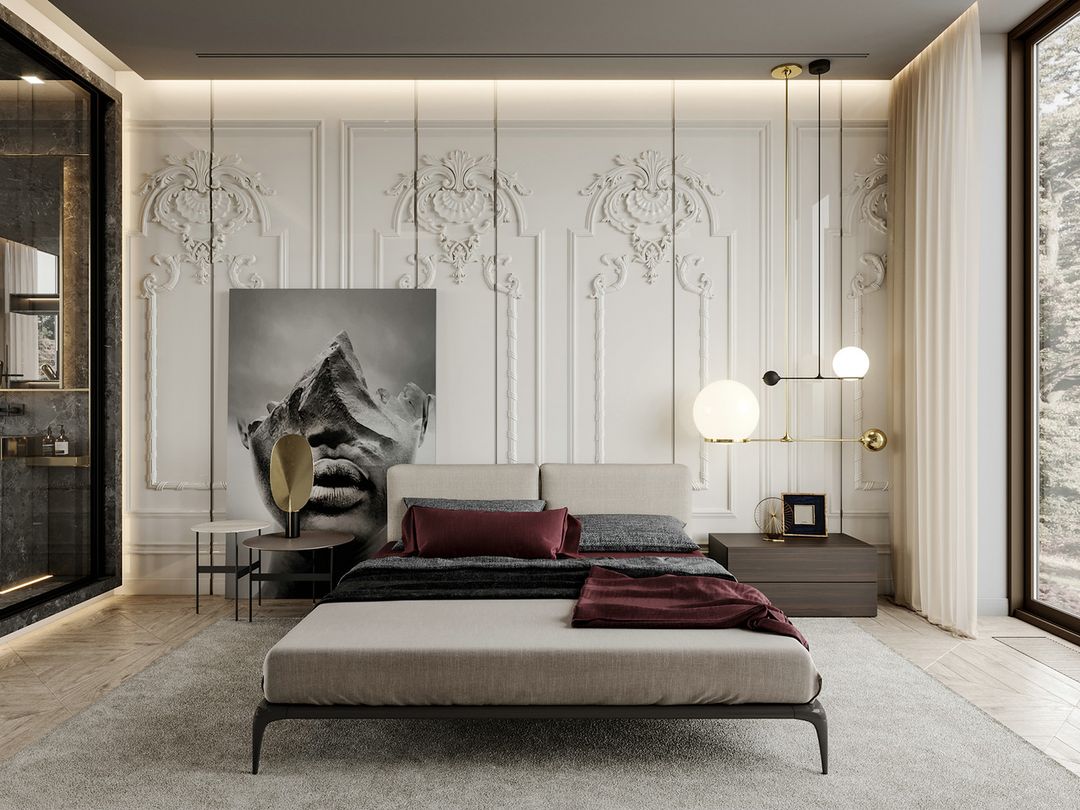 现代欧式居所，理石质感的优雅装修效果图片_12