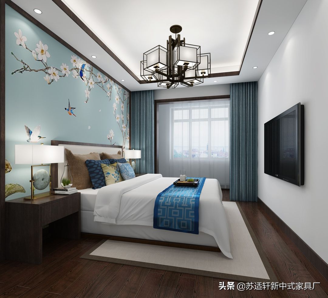 90㎡新中式三居客厅装修效果图装修效果图片_3
