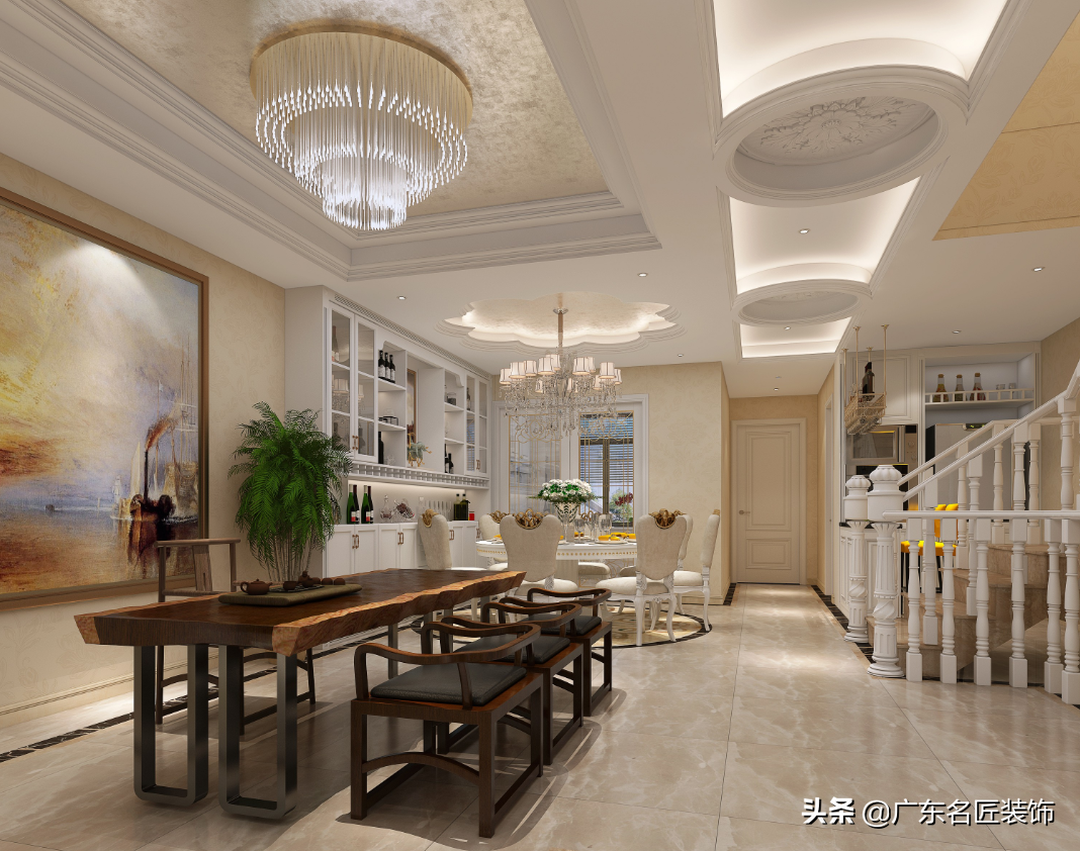 270m²欧式奢华别墅，百万级别全屋大理石筑造成功人士标配豪宅装修效果图片_6
