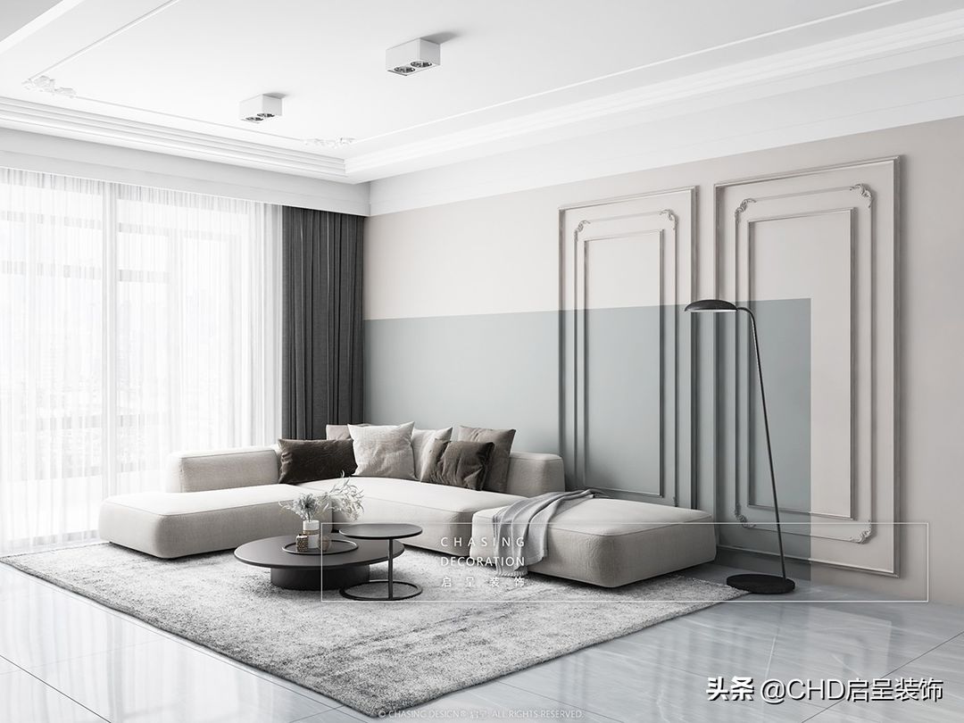 CHASING DESIGN 启呈 | 广州番禺·祈福缤纷汇 现代美式装修案例装修效果图片_3