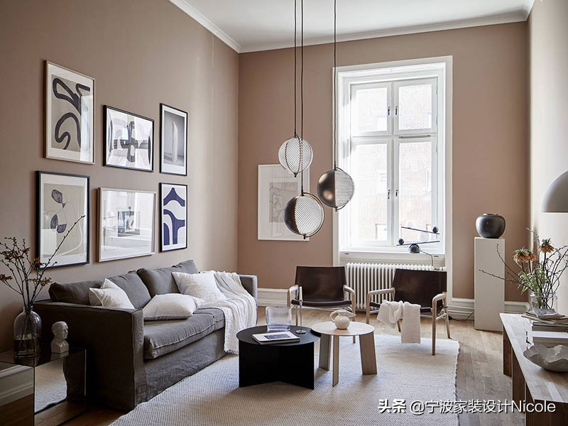 北欧莫兰迪色系的2室小户型公寓