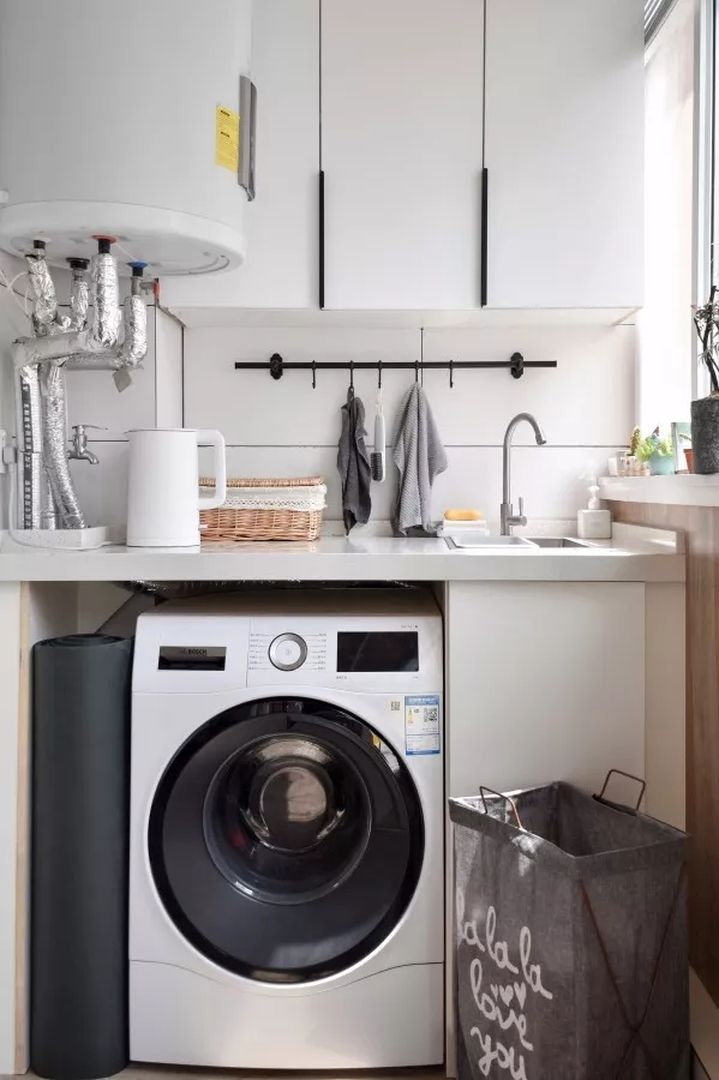 33张阳台洗衣机柜搭配，总有一款适合你家阳台装修效果图片_4