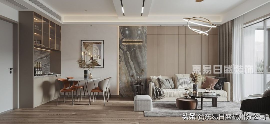 90㎡现代风装修，玫瑰色温柔浪漫的家装修效果图片_1
