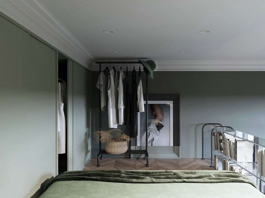 「家居设计」超精致的北欧loft小公寓 | 红绿色系的经典搭配装修效果图片_11