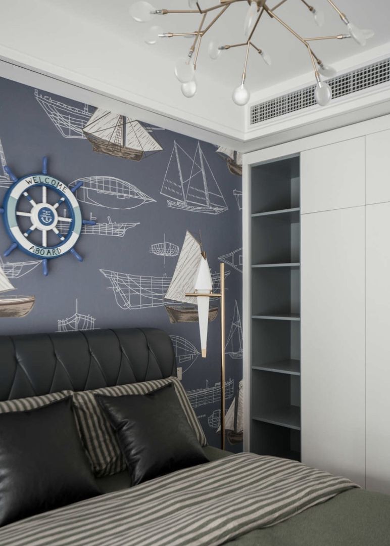 儿童房留出开放式收纳格，孩子喜欢的都展示出来装修效果图片_1