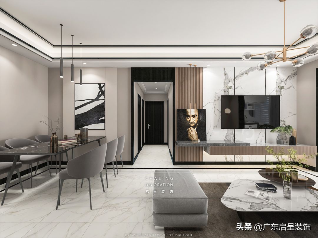珠江金茂府玺景阁｜109㎡中小户型｜简约风格装修效果图片_2