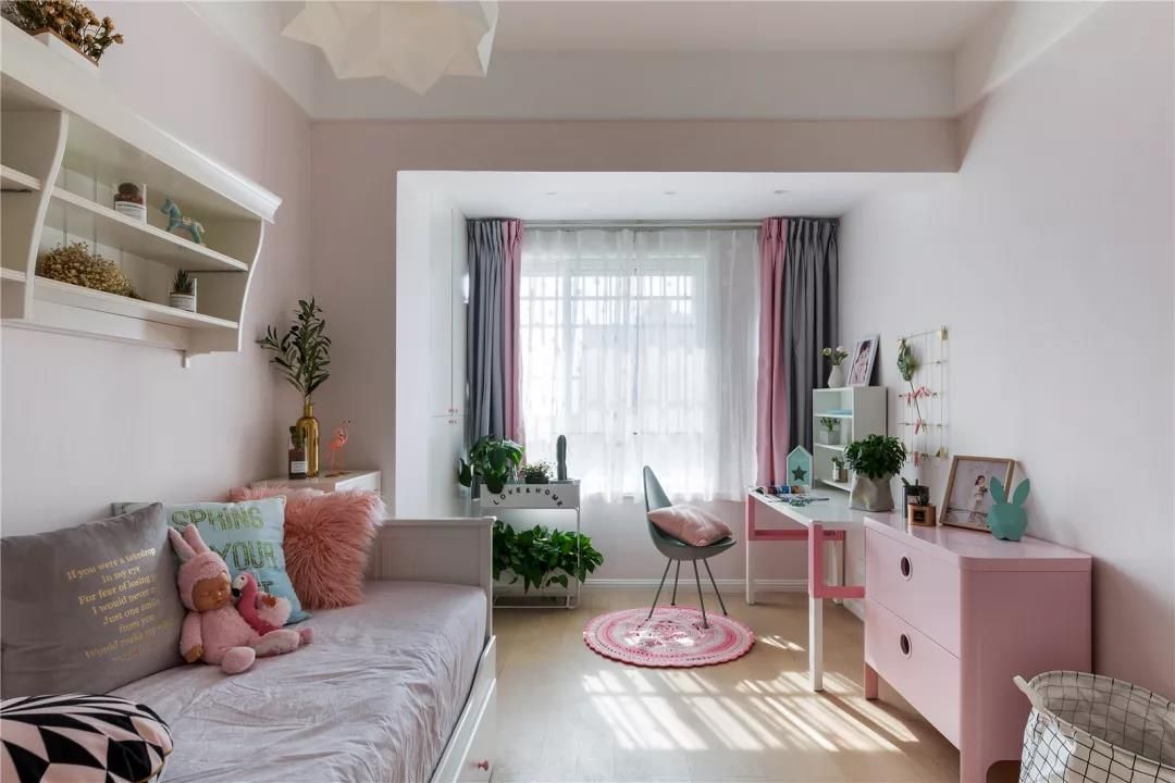 110㎡北欧风，暖色调的粉系主题，营造出温馨又浪漫优雅的空间装修效果图片_11
