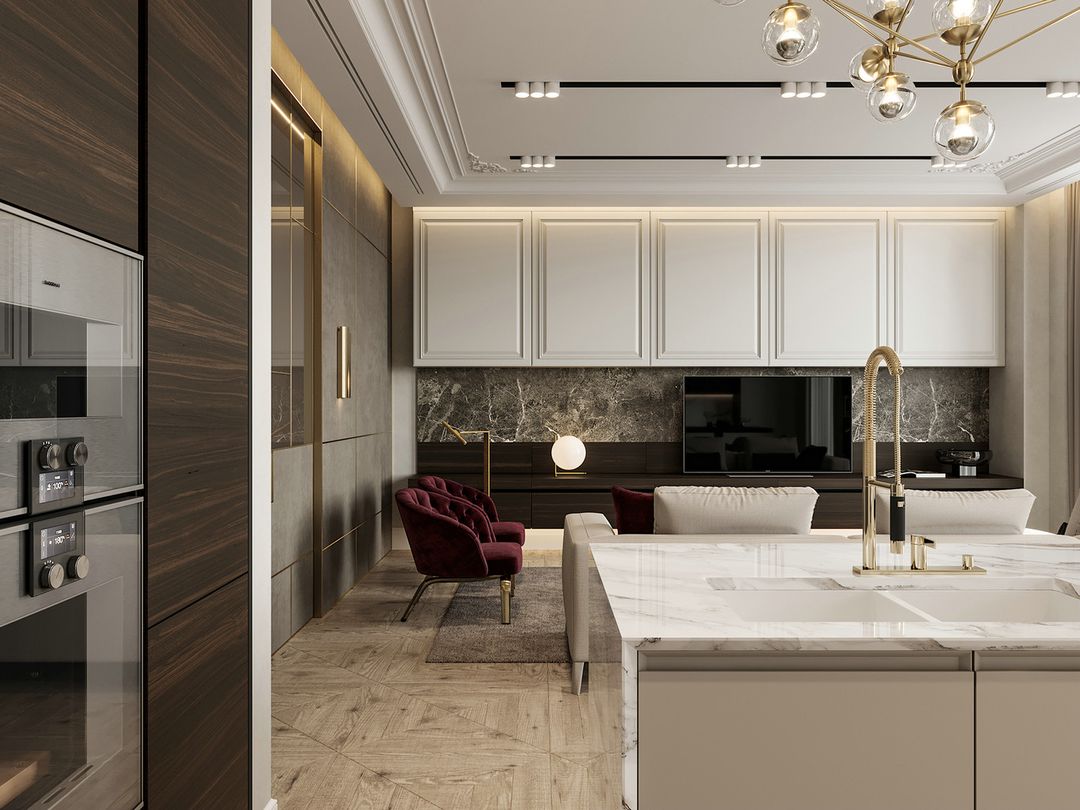 现代欧式居所，理石质感的优雅装修效果图片_10