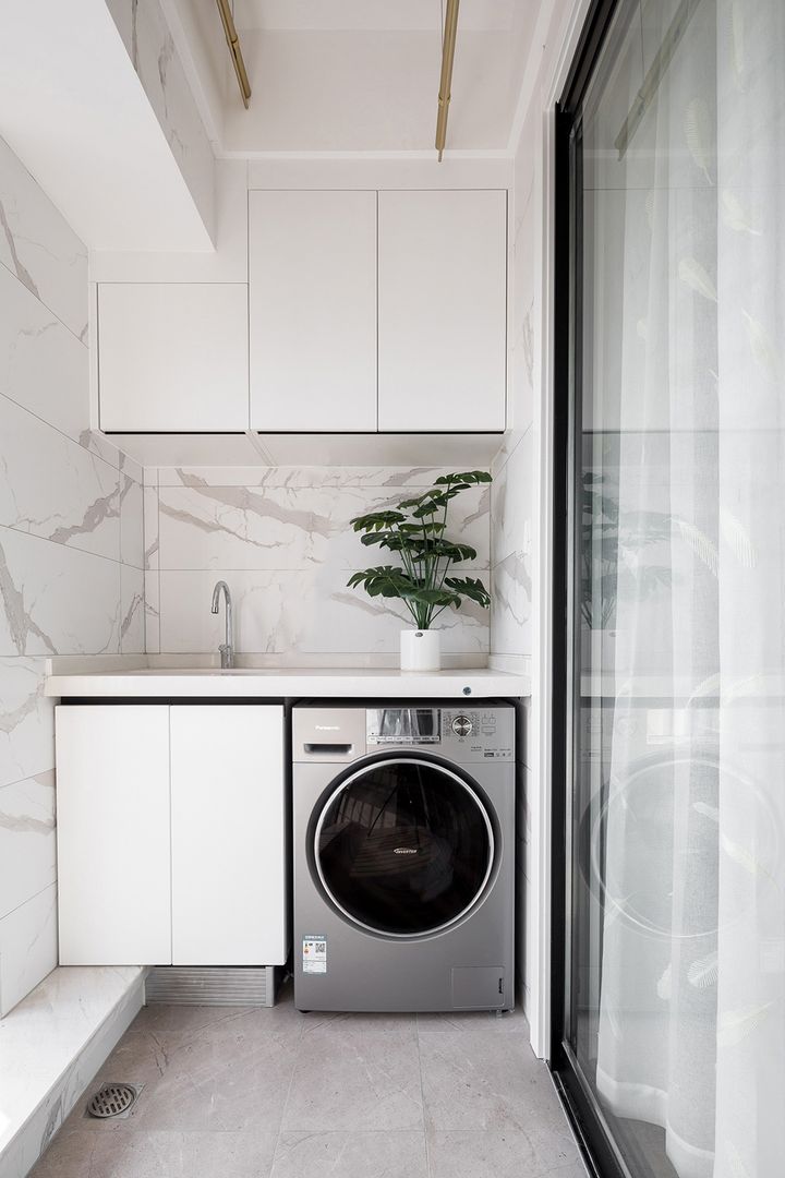 21张洗衣机+收纳柜搭配设计，这样的阳台才实用装修效果图片_21