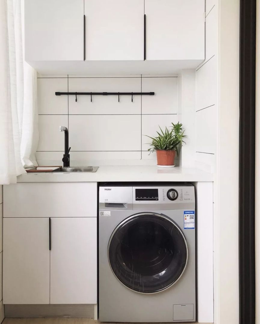 33张阳台洗衣机柜搭配，总有一款适合你家阳台装修效果图片_23