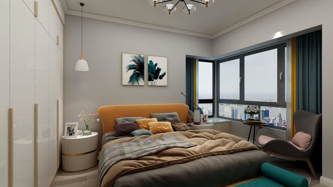 145 m² 四室两厅湖景房，生活不要太复杂，简简单单就好装修效果图片_3