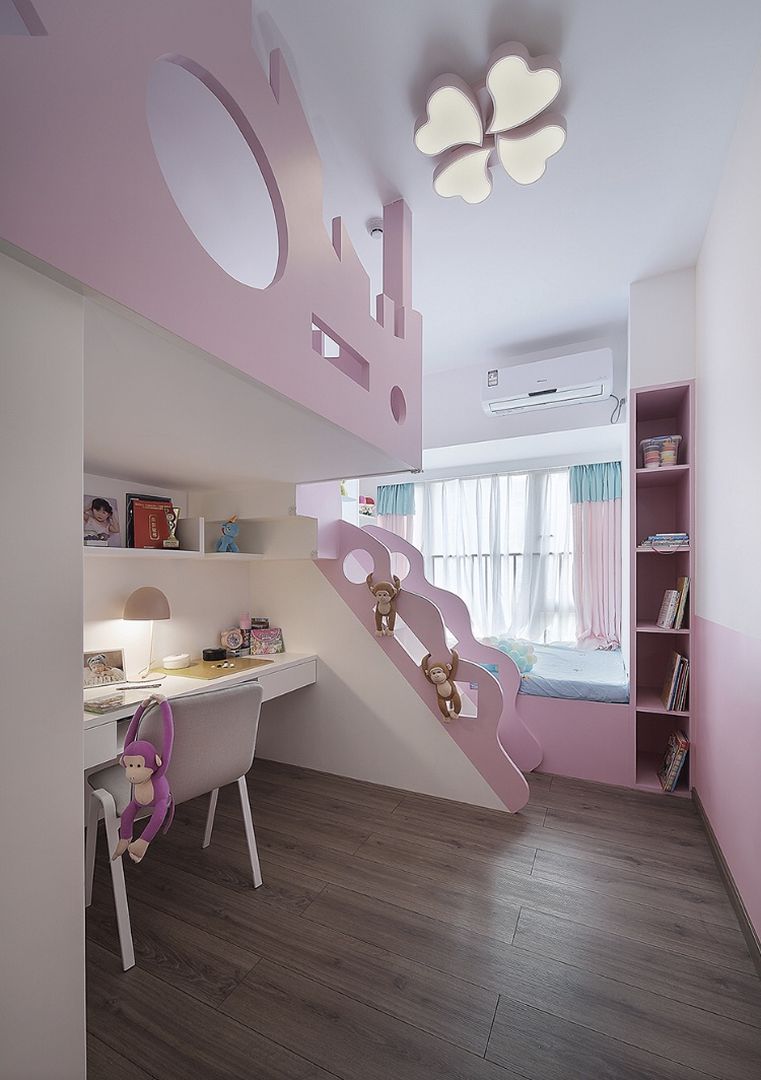 儿童房新式风的开放式收纳格，把孩子喜欢的都展示出来装修效果图片_4