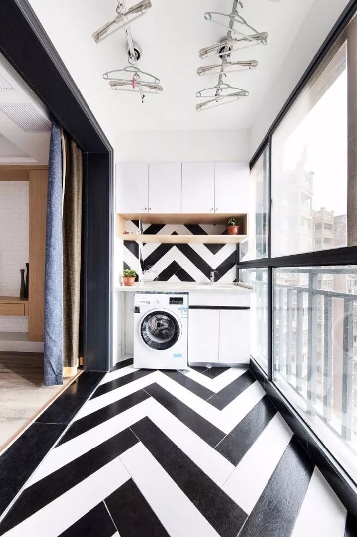 33张阳台洗衣机柜搭配，总有一款适合你家阳台装修效果图片_29