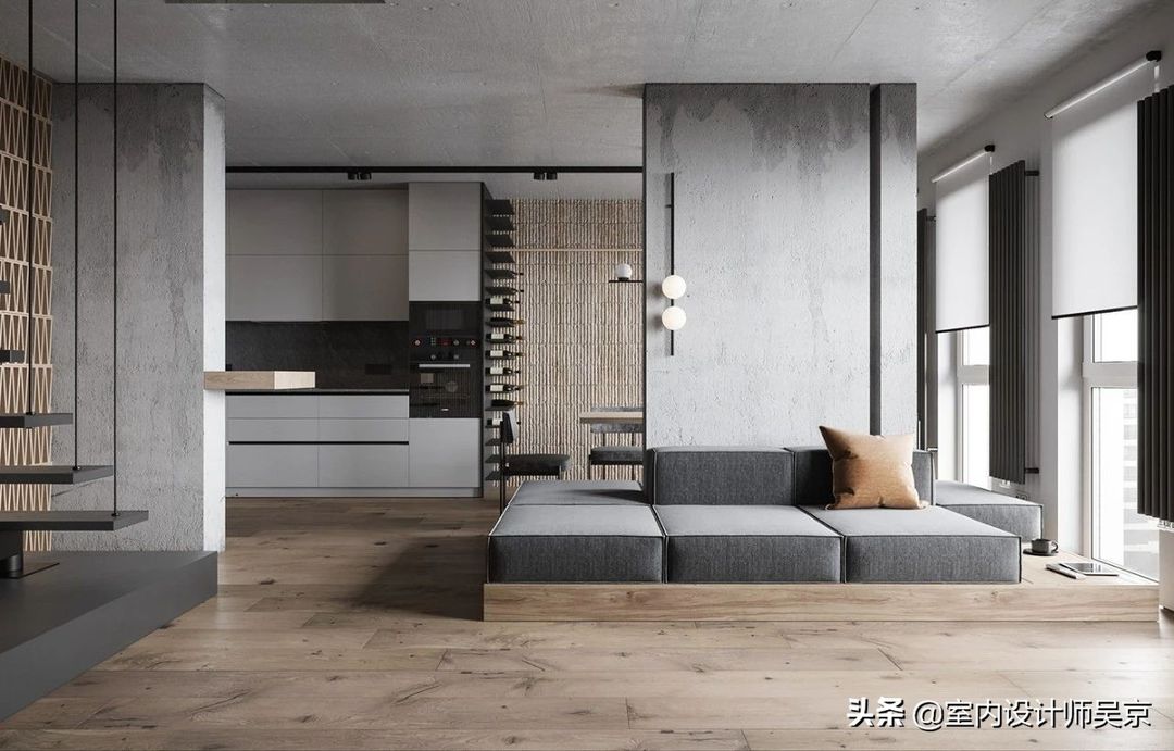 简约复式公寓，石材墙面竟如此有质感装修效果图片_4