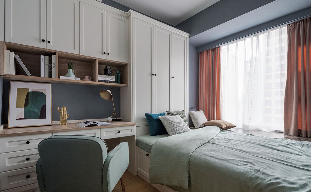 18张儿童房学习桌设计，孩子学习环境很重要装修效果图片_14