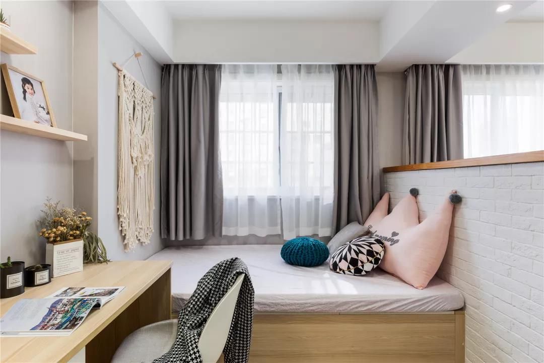 110㎡北欧风，暖色调的粉系主题，营造出温馨又浪漫优雅的空间装修效果图片_13