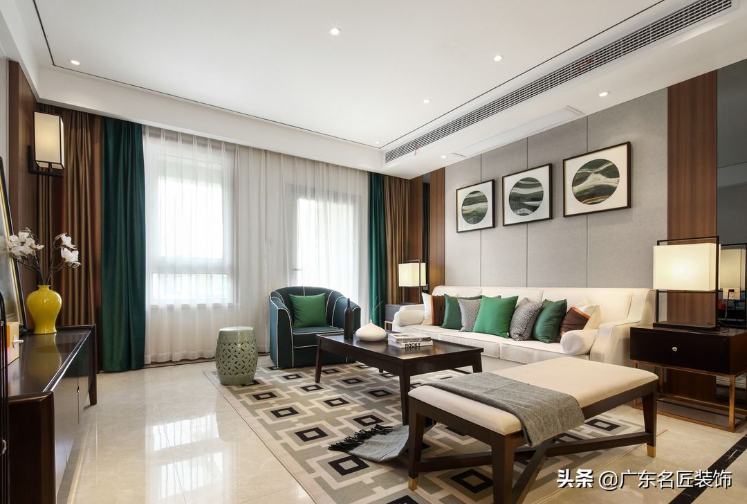 236m²新中式美宅，令富豪都羡慕的温馨空间装修效果图片_2