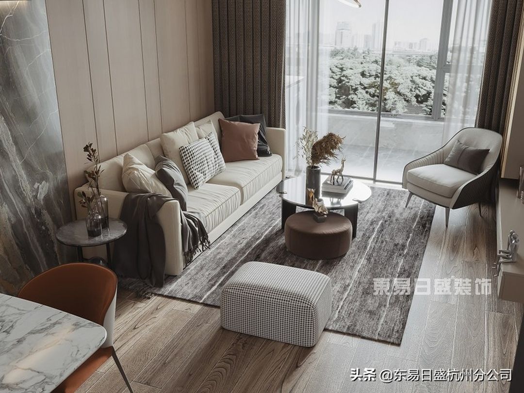 90㎡现代风装修，玫瑰色温柔浪漫的家装修效果图片_3