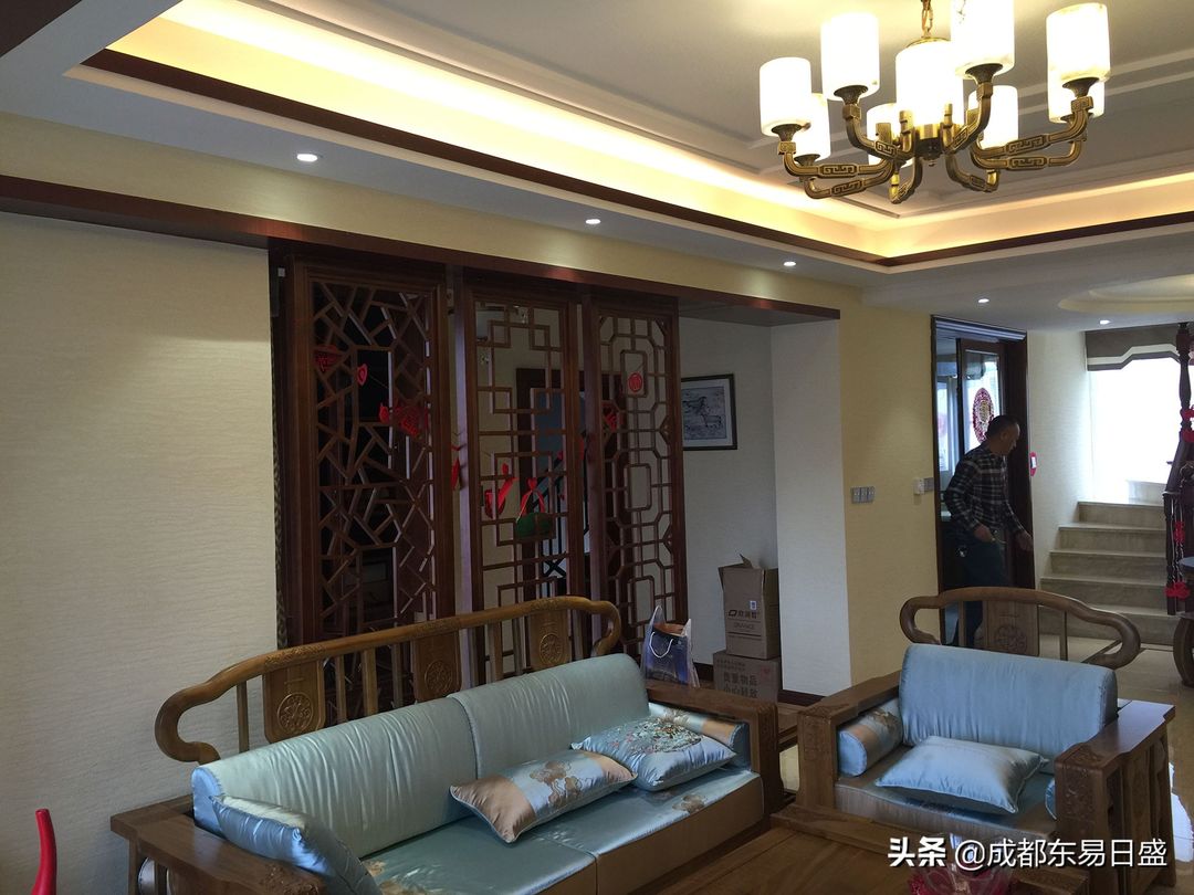 157平跃层新中式实景案例，智慧凝结空间艺术丨东易日盛设计装修效果图片_2