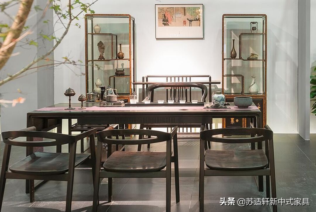 新中式展会空间 实木家具，添染明媚、灵动之气装修效果图片_9