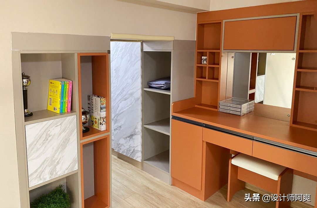 45㎡轻奢风小复式，麻雀虽小五脏俱全装修效果图片_7