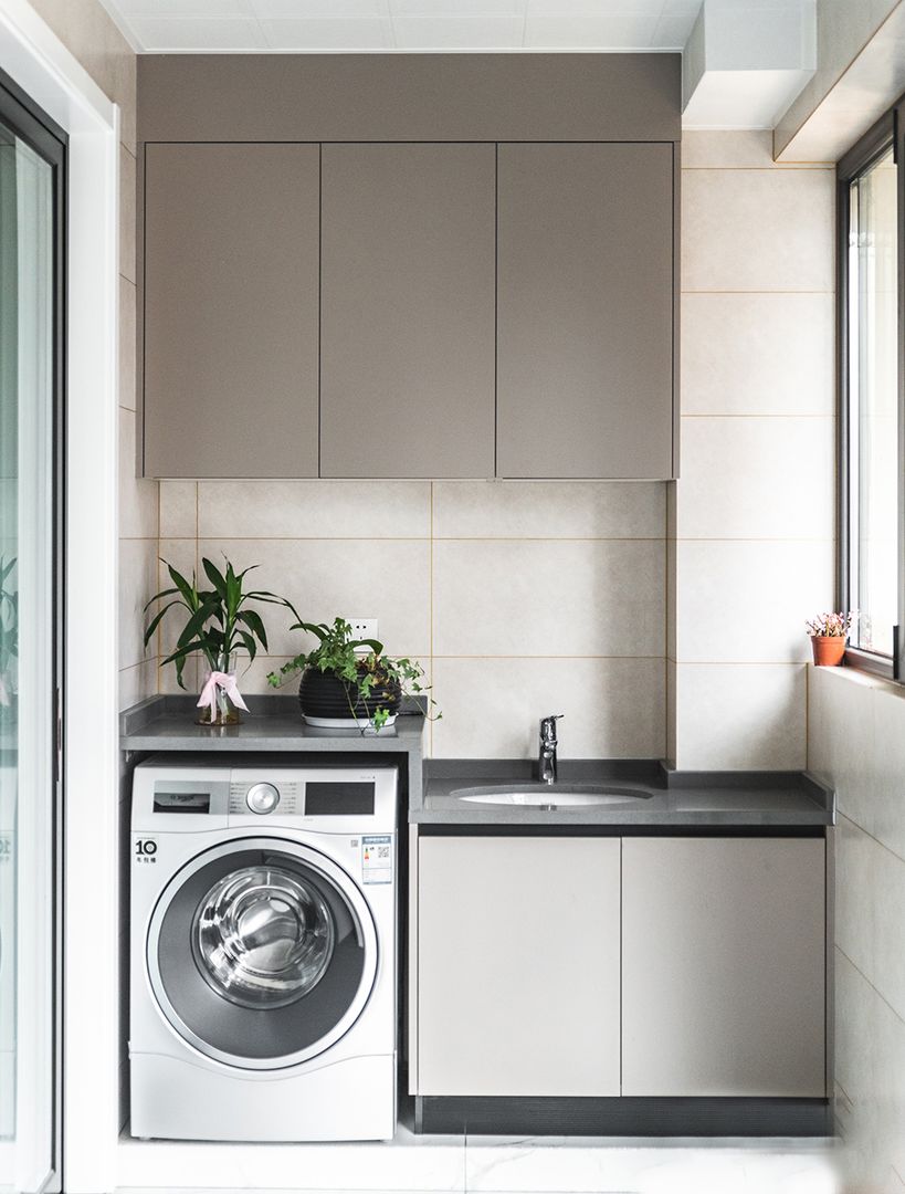 21张洗衣机+收纳柜搭配设计，这样的阳台才实用装修效果图片_11