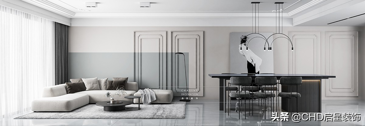 CHASING DESIGN 启呈 | 广州番禺·祈福缤纷汇 现代美式装修案例