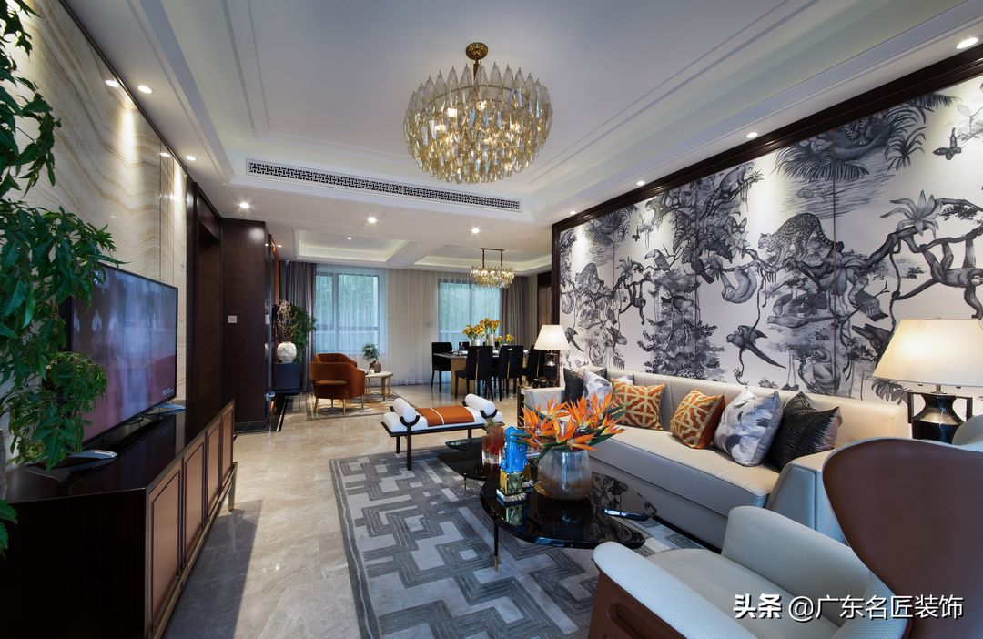 406m²轻奢风别墅，不一样的橙色，老板给豪宅也配上了“爱马仕”装修效果图片_5