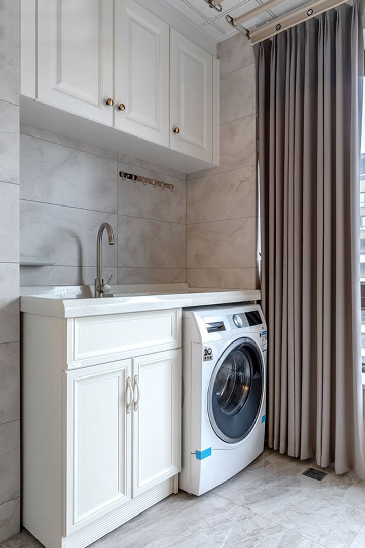 21张洗衣机+收纳柜搭配设计，这样的阳台才实用装修效果图片_17