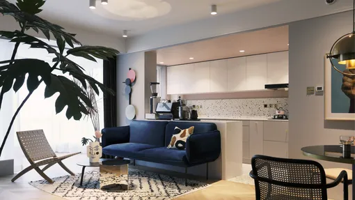 100 m²坐拥3个衣帽间，4项功能客厅