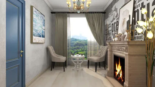 《美式+地中海混搭》76.87㎡3室1厅1卫1厨