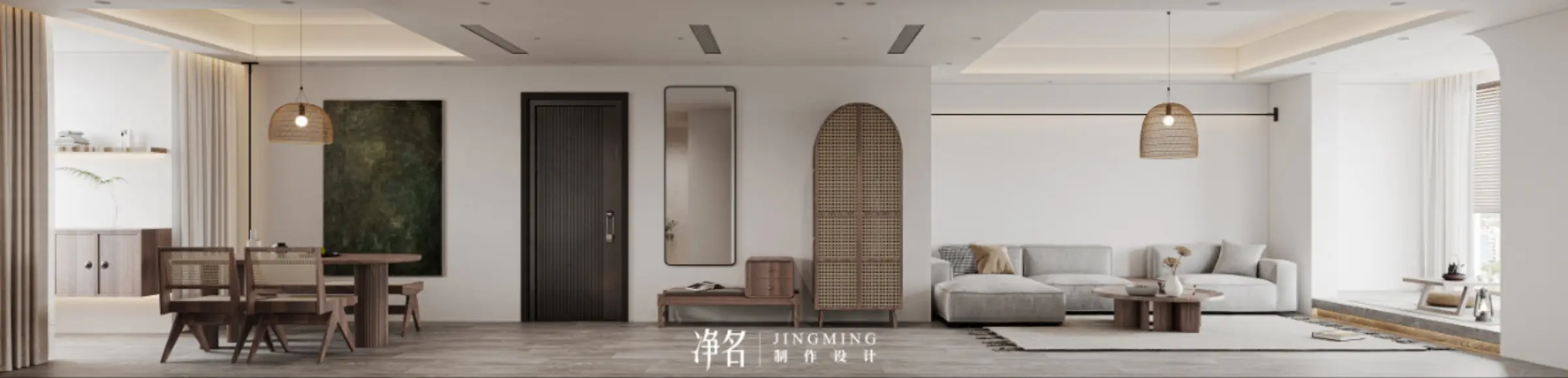 110㎡侘寂风|返璞归真的客厅设计图片_6