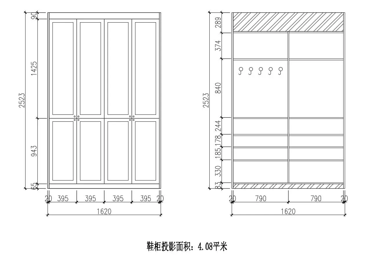 43平小公寓｜全屋柜子尺寸大公开（附图纸图片_4