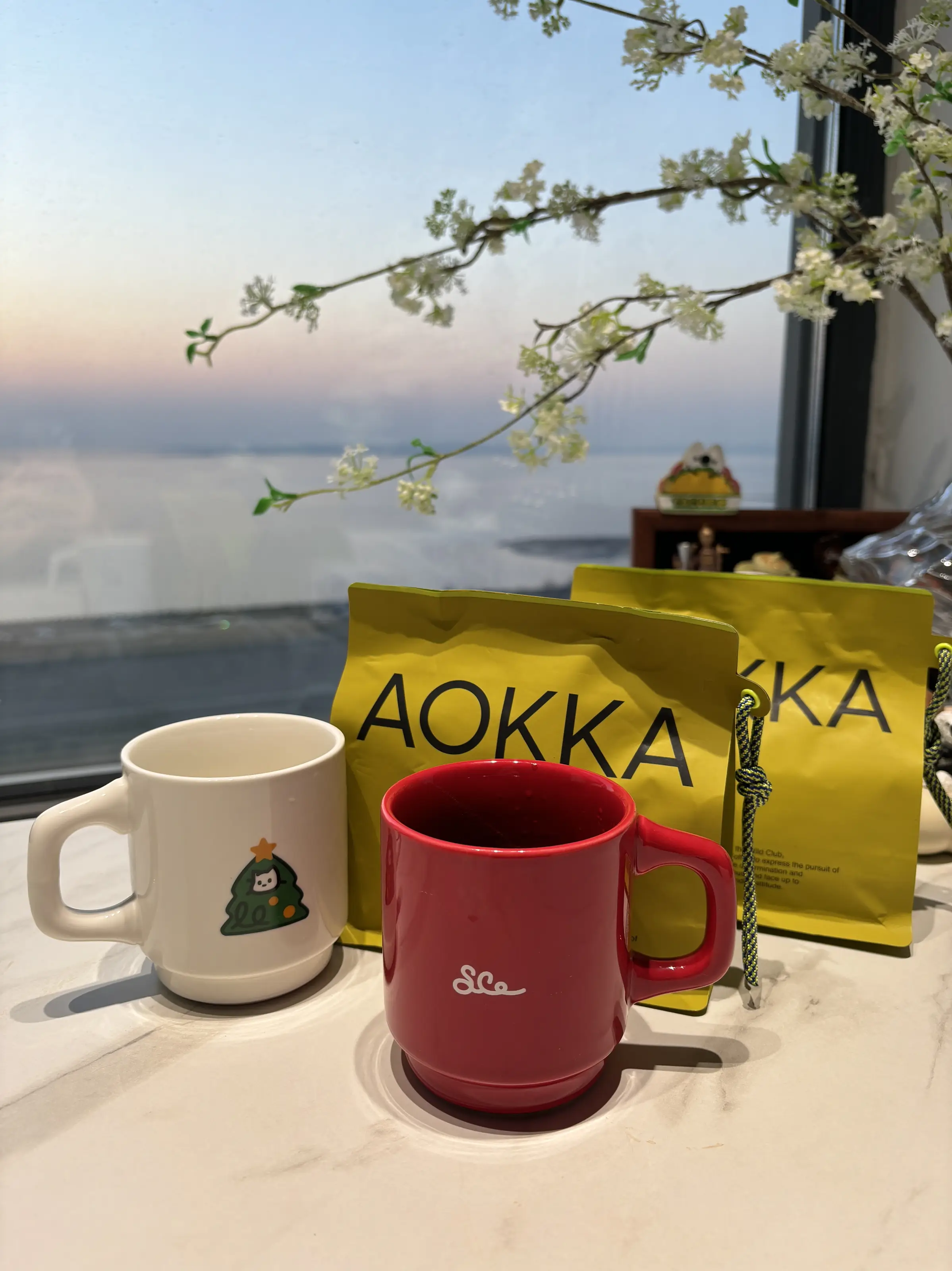 圣诞限定，小猫和圣诞树陪你喝☕️
