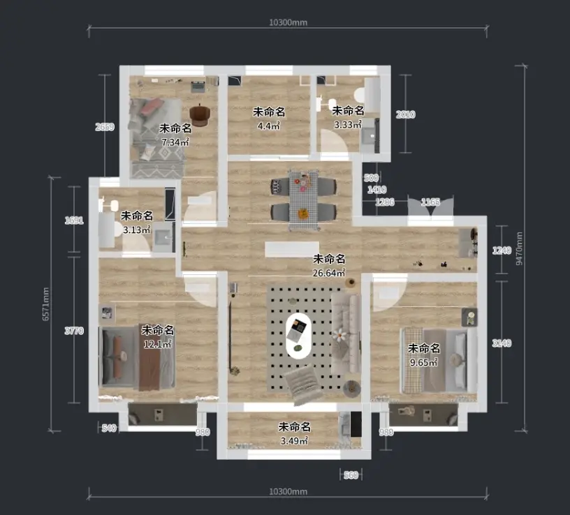 天津装修|中建展望98平米奶油风格案例图片_5