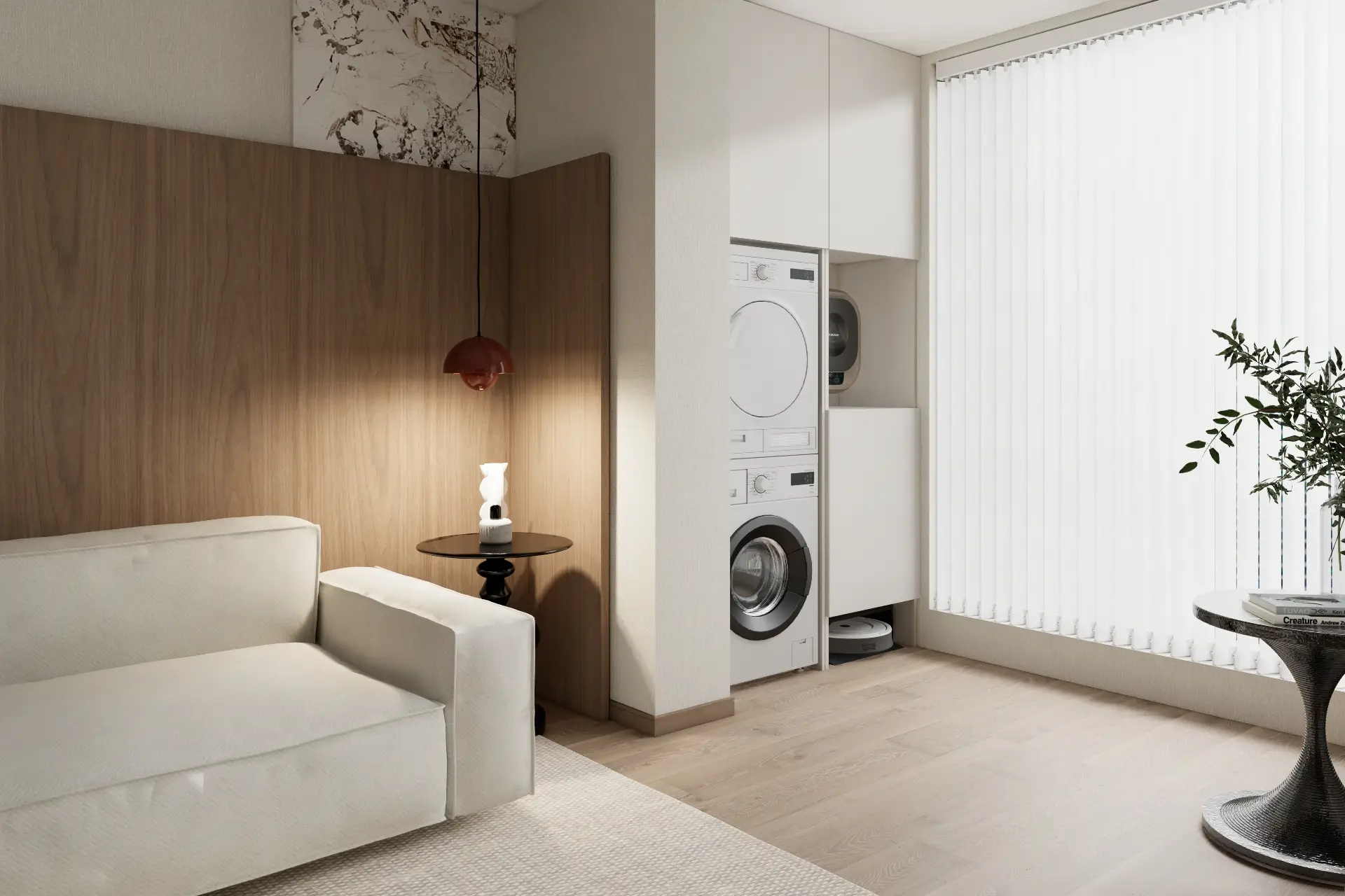 木地板+原木+大理石=质感十足的客厅设计图片_3