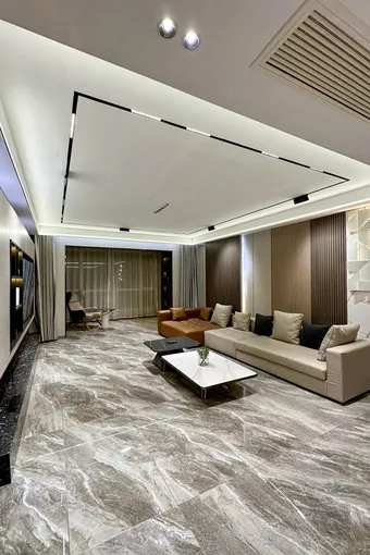 让其他风格哭晕在厕所丨160㎡现代轻奢，用色彩撩动淡淡烟火气