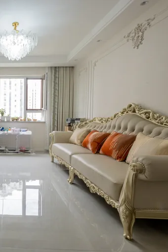 108㎡3居法式风，去客厅化将舞蹈爱好兼顾，一面镜子就能解决