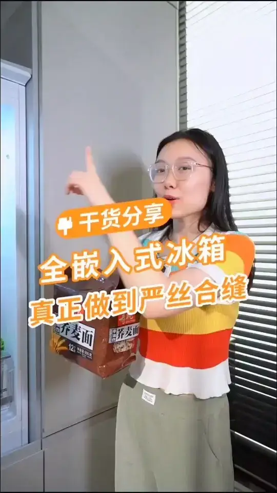 让厨房整体整洁大方的全嵌入式冰箱